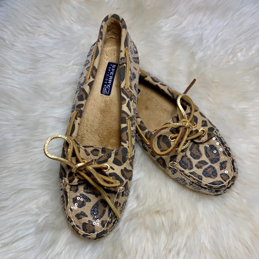 Sperry Leopard Print Flats Size 6.5